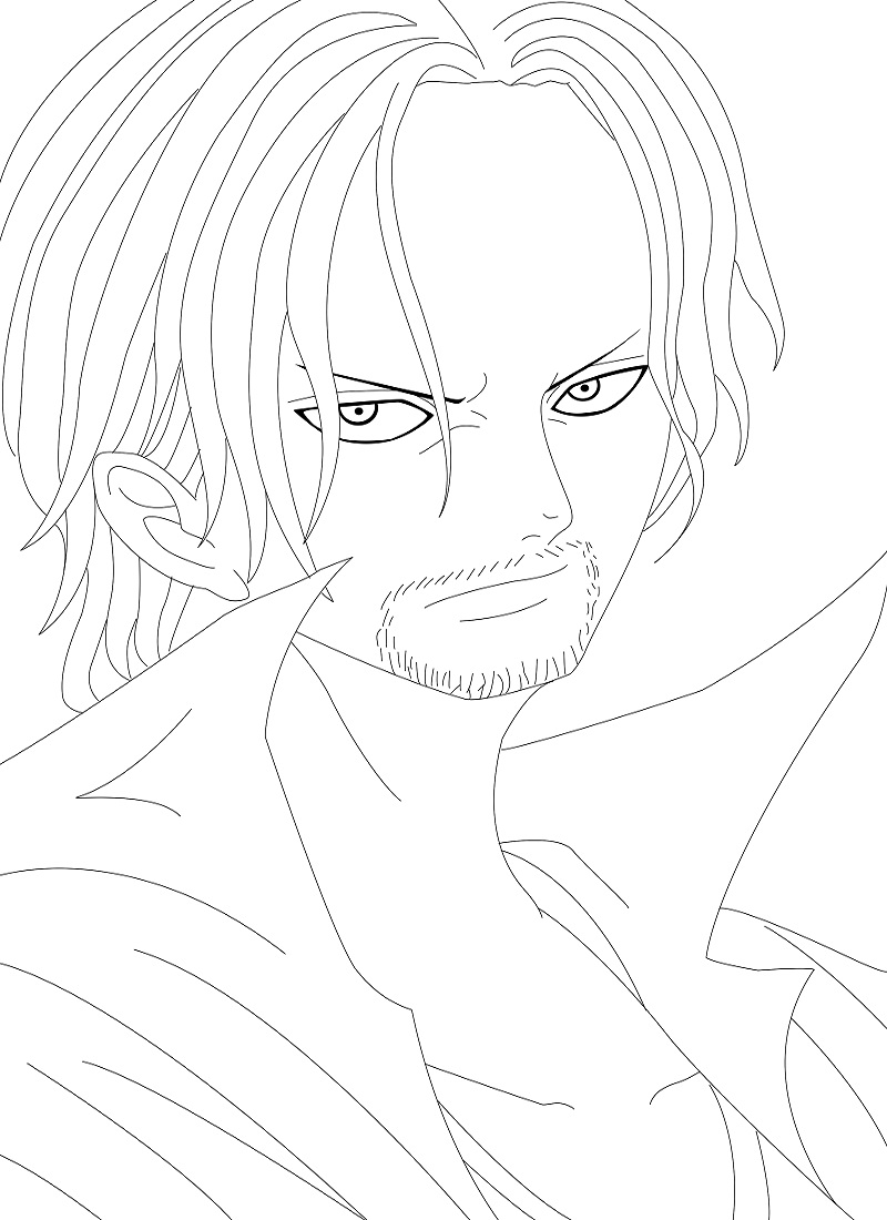 Coloriage Dessiner le visage de Shanks de One Piece