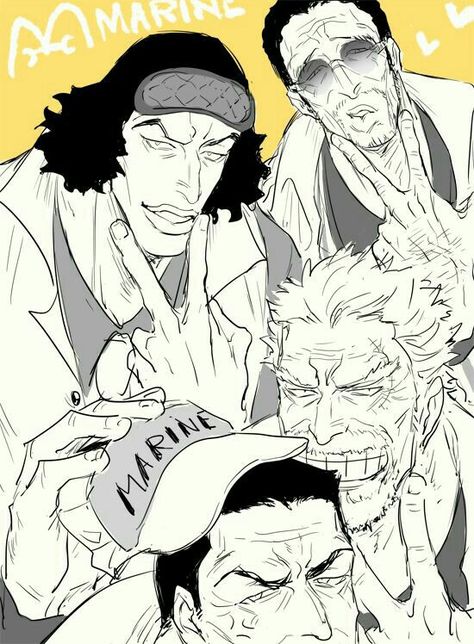 Coloriage Kizaru avec les marines