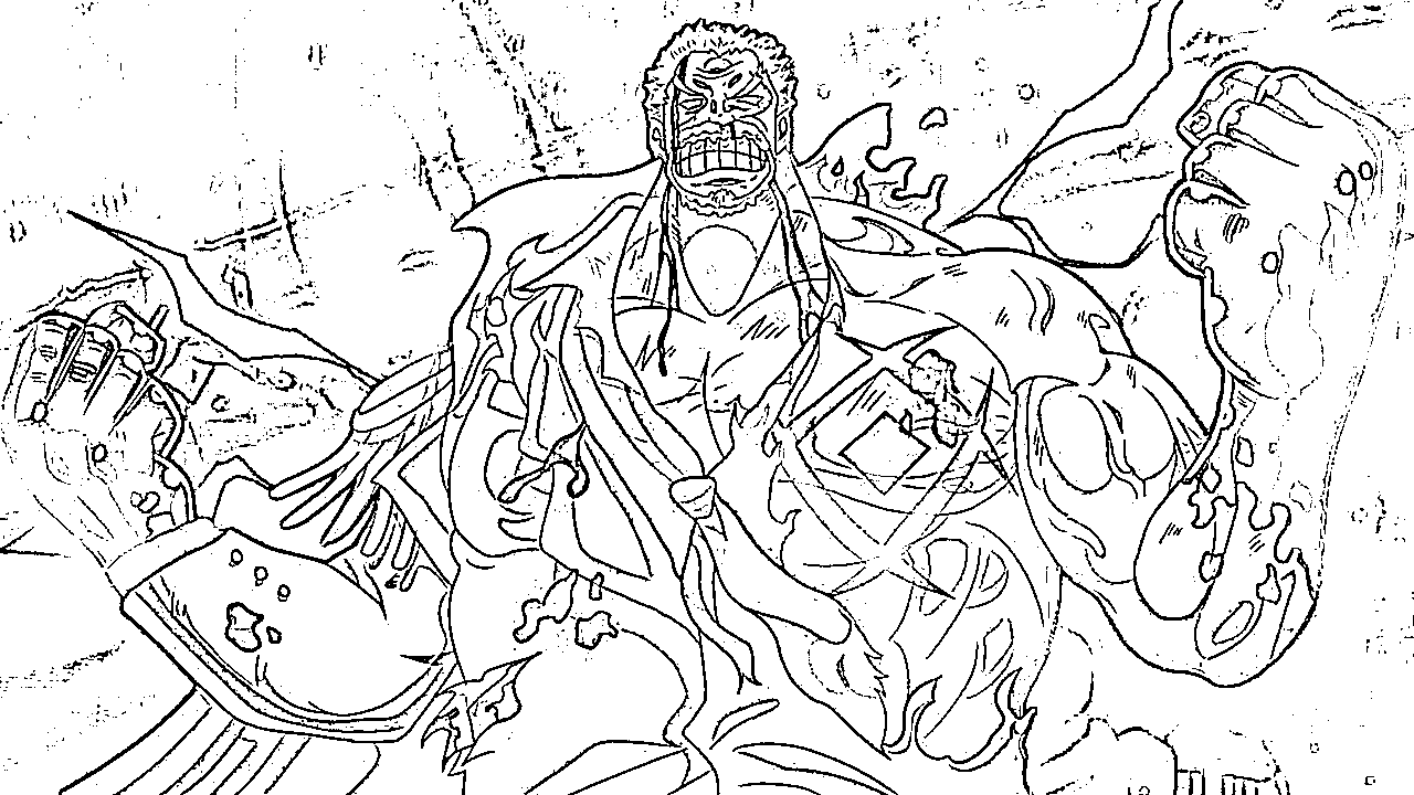Coloriage Monkey D. Garp en colère
