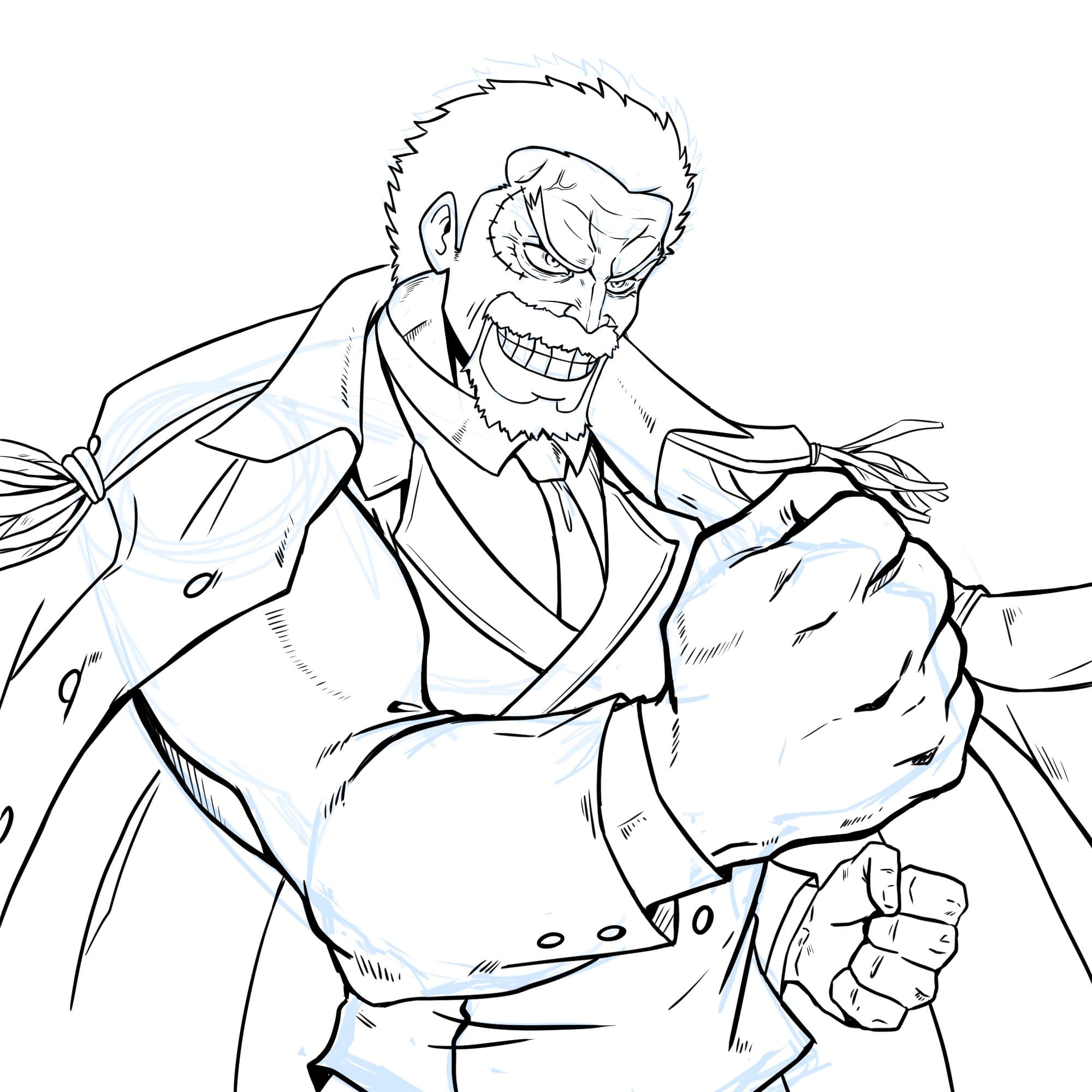 Coloriage Monkey D. Garp pouvoir
