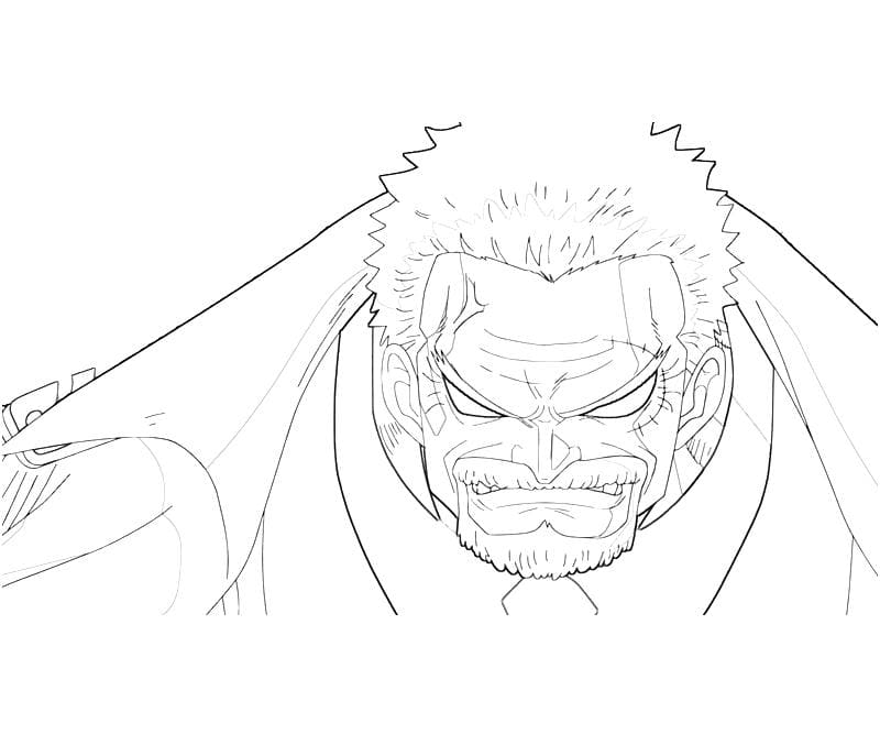 Coloriage Monkey D. Garp très en colère