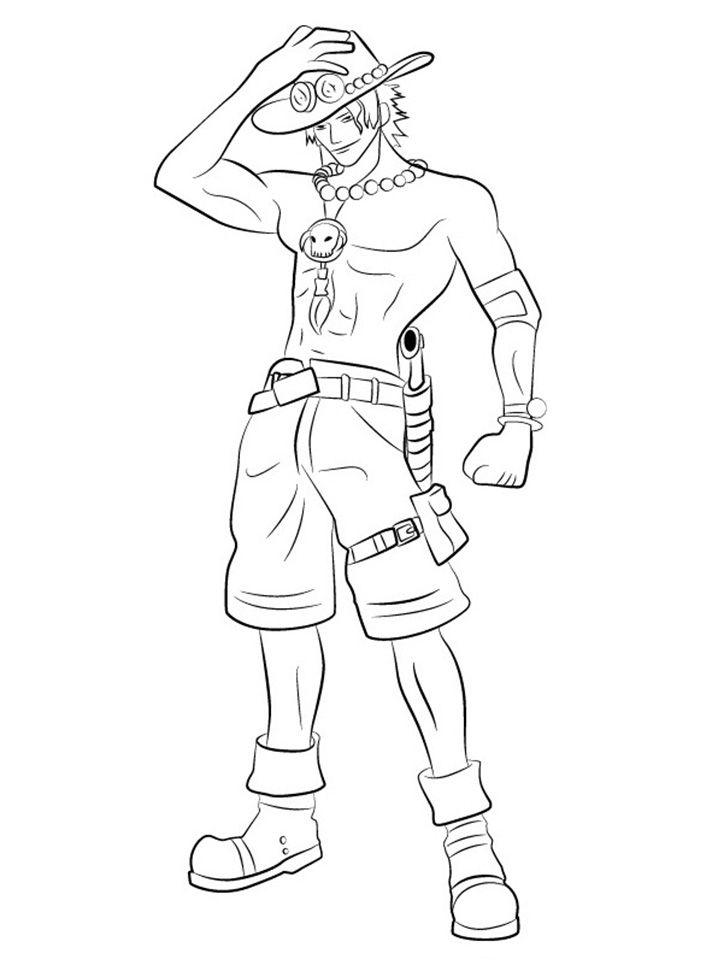 Coloriage One Piece Portgas D. Ace