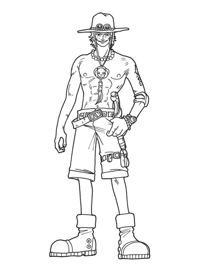 Coloriage Portgas D. Ace debout