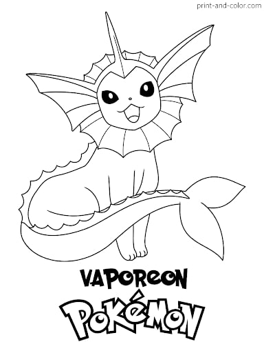 Coloriage Dessiner un Pokémon Aquali souriant