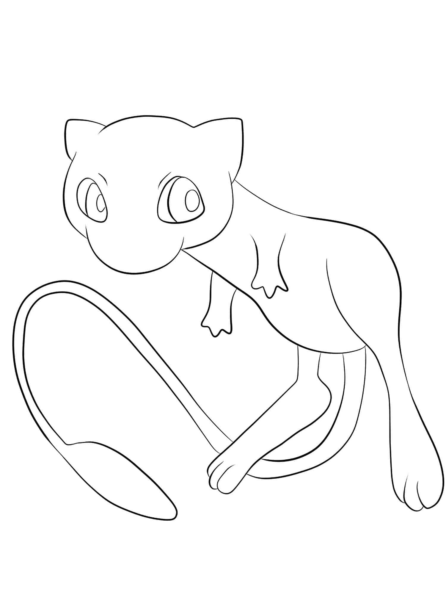 Coloriage Image gratuite Mignon Mew pour les enfants