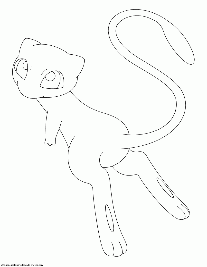 Coloriage Mew mignon dans Pokémon