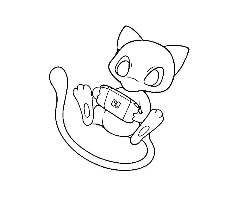 Coloriage Mew photo pour les enfants