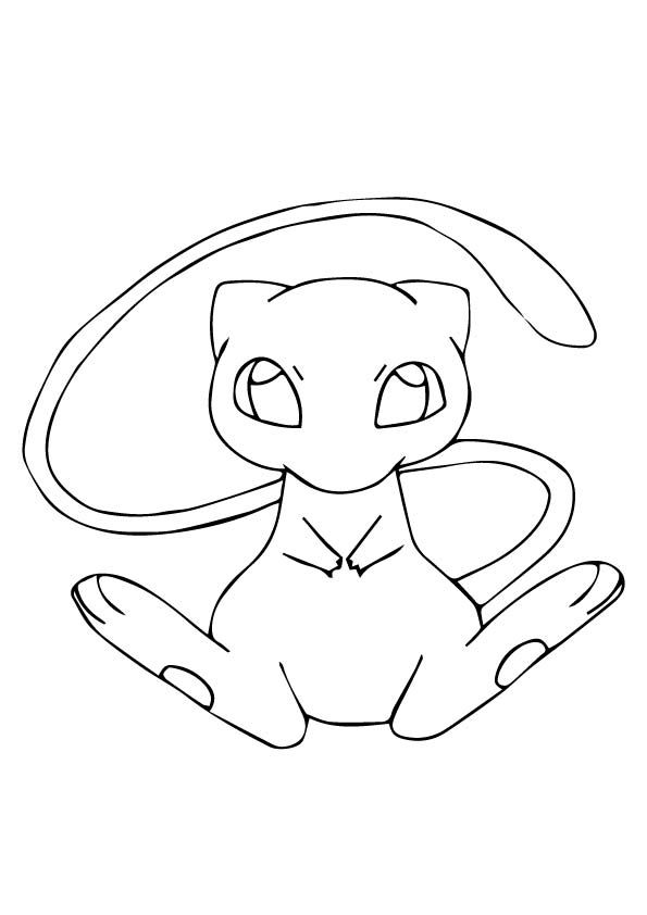 Coloriage Mignon Mew de Pokémon