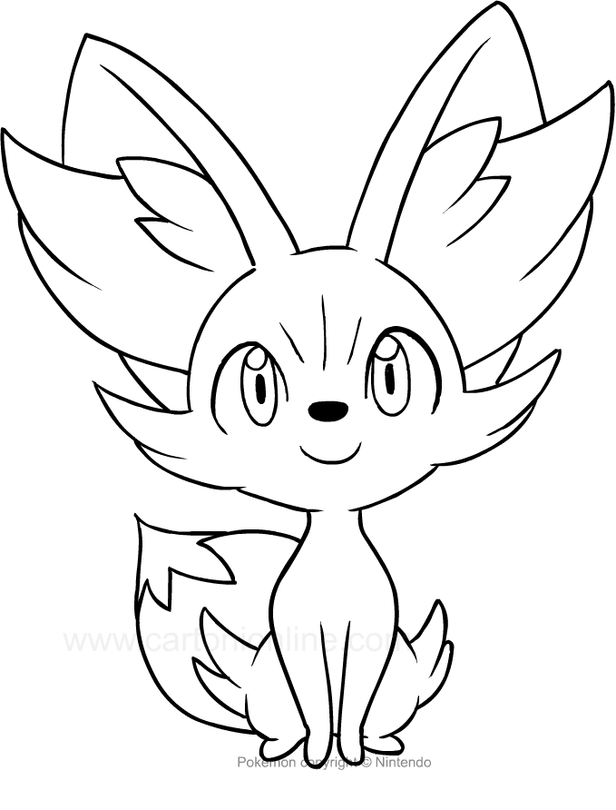 Coloriage Pokémon Feunnec 6