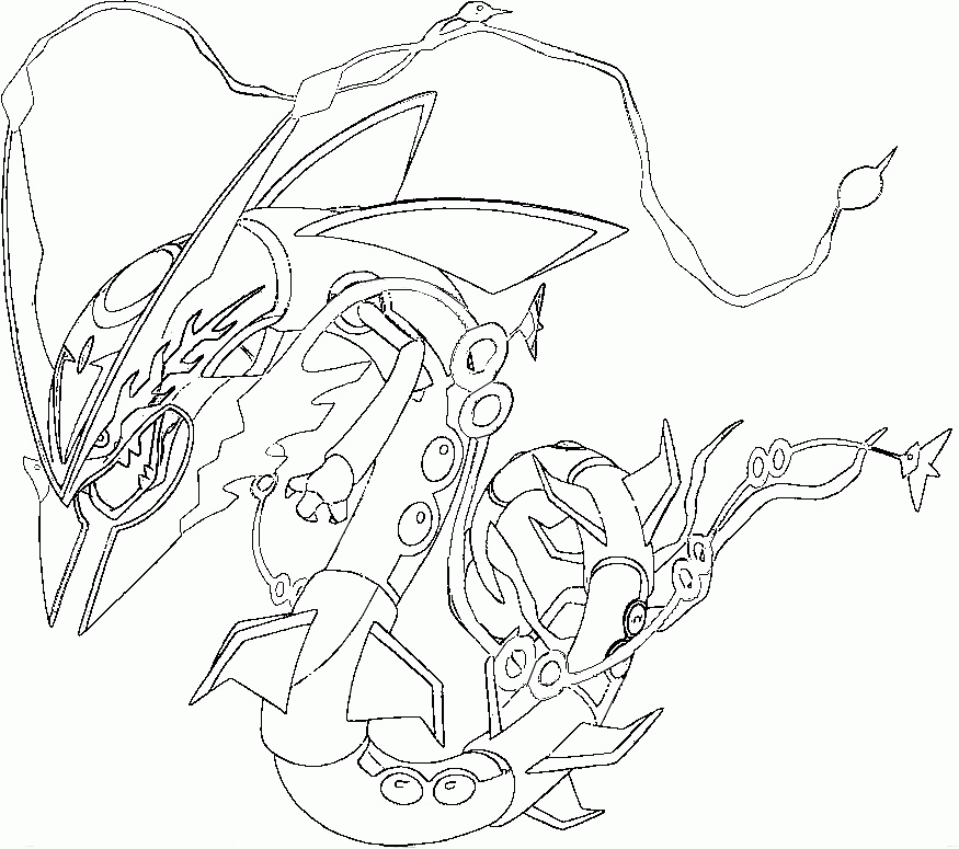 Coloriage Pokémon Rayquaza 10