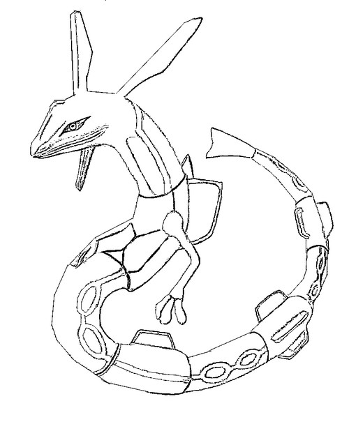 Coloriage Pokémon Rayquaza 3