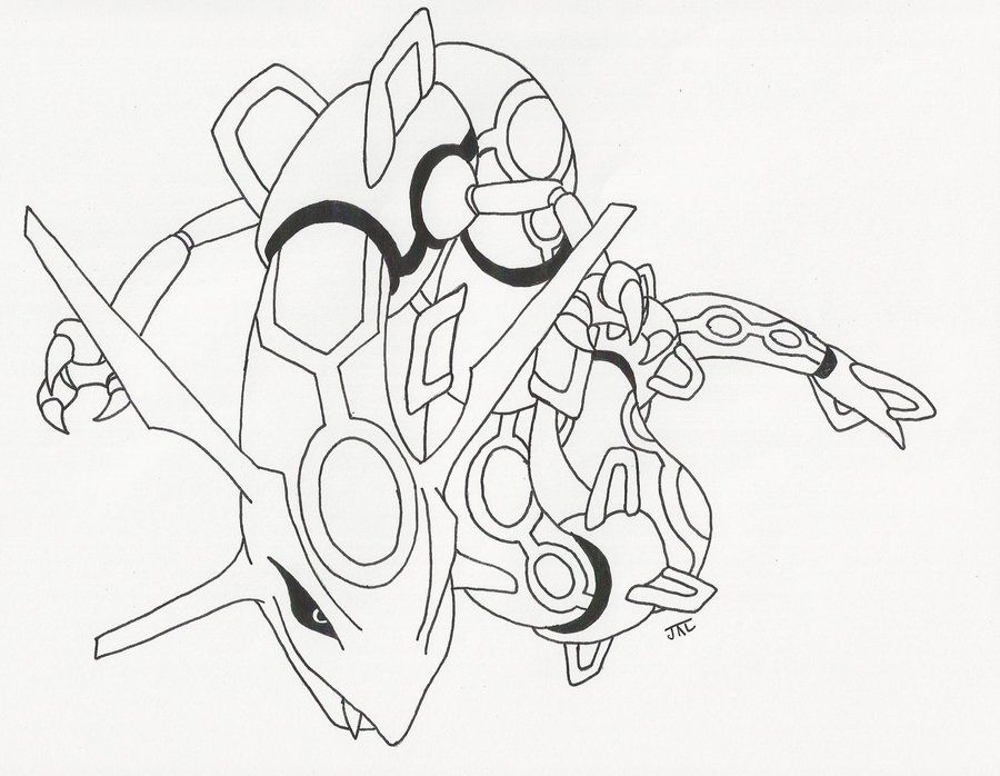 Coloriage Pokémon Rayquaza 7