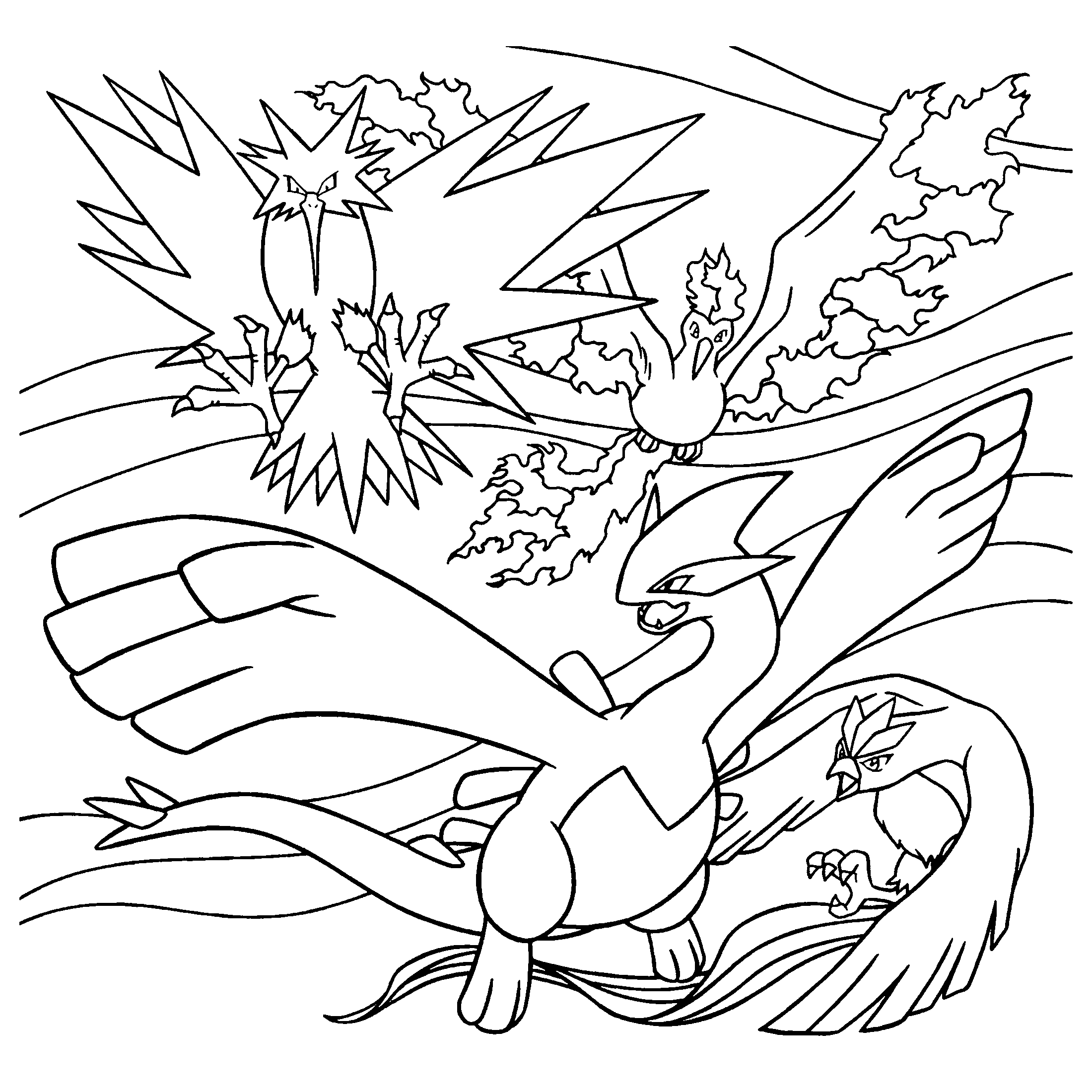 Coloriage Dessine Zapdos de Pokémon