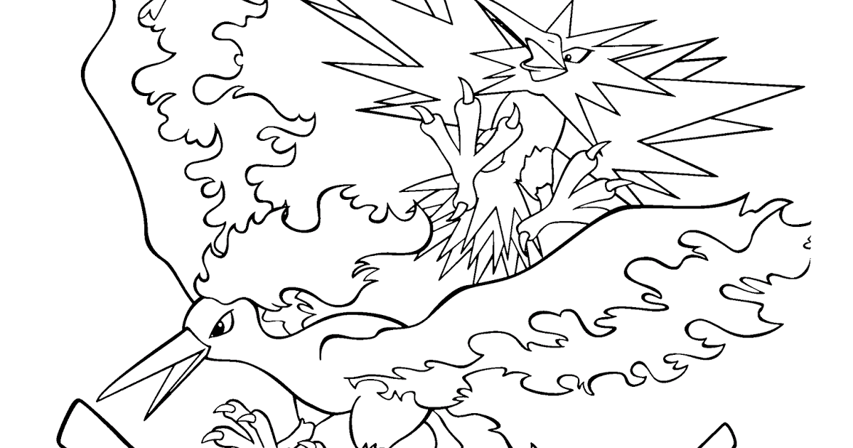 Coloriage Dessine Zapdos fort