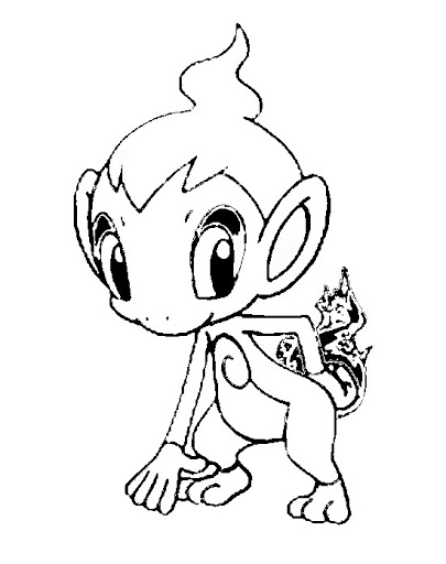 Coloriage Dessiner le visage de Pokémon Chimchar