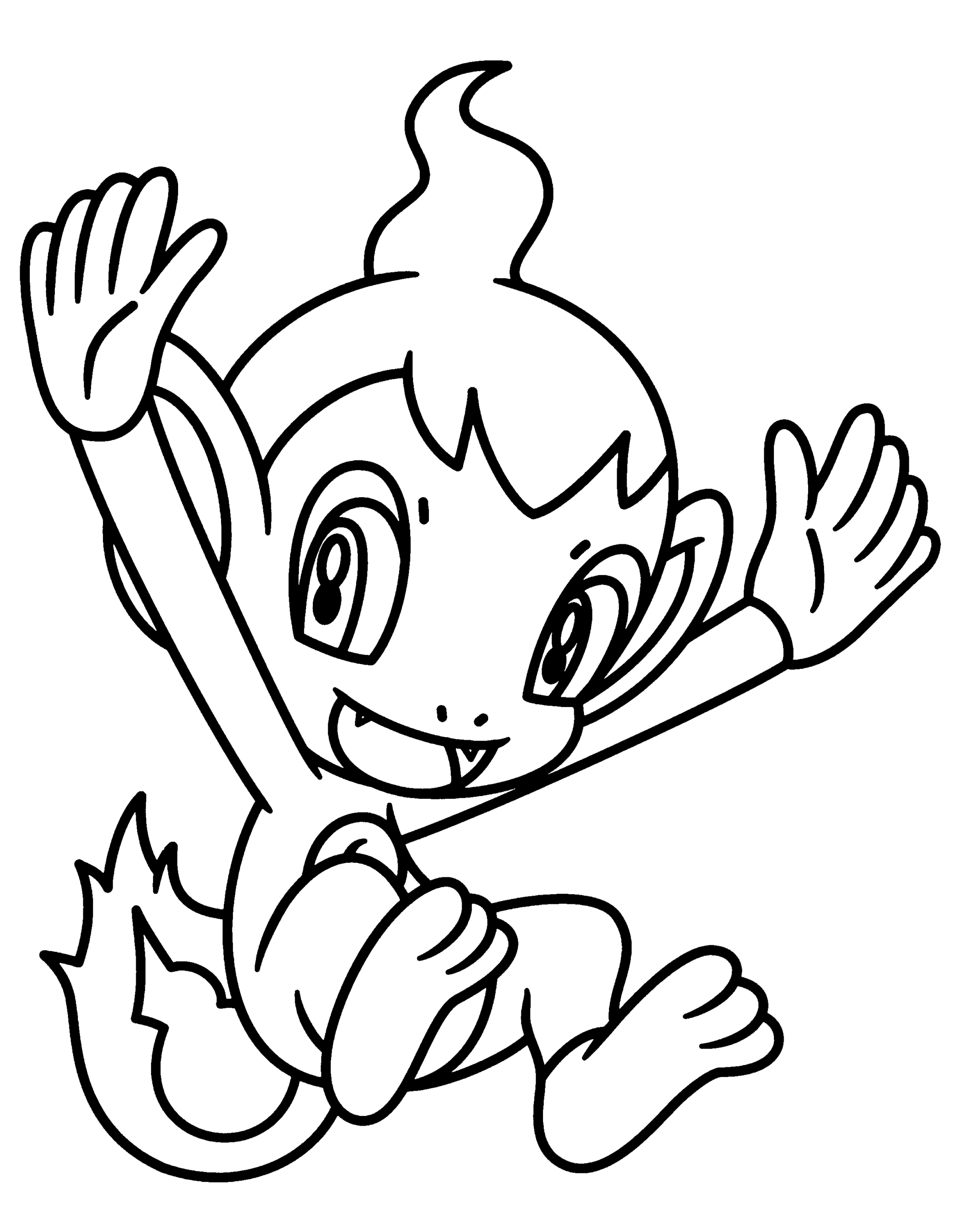 Coloriage Dessiner Pokémon Chimchar Heureux