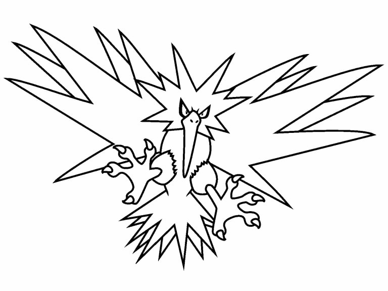 Coloriage Dessiner Zapdos facilement