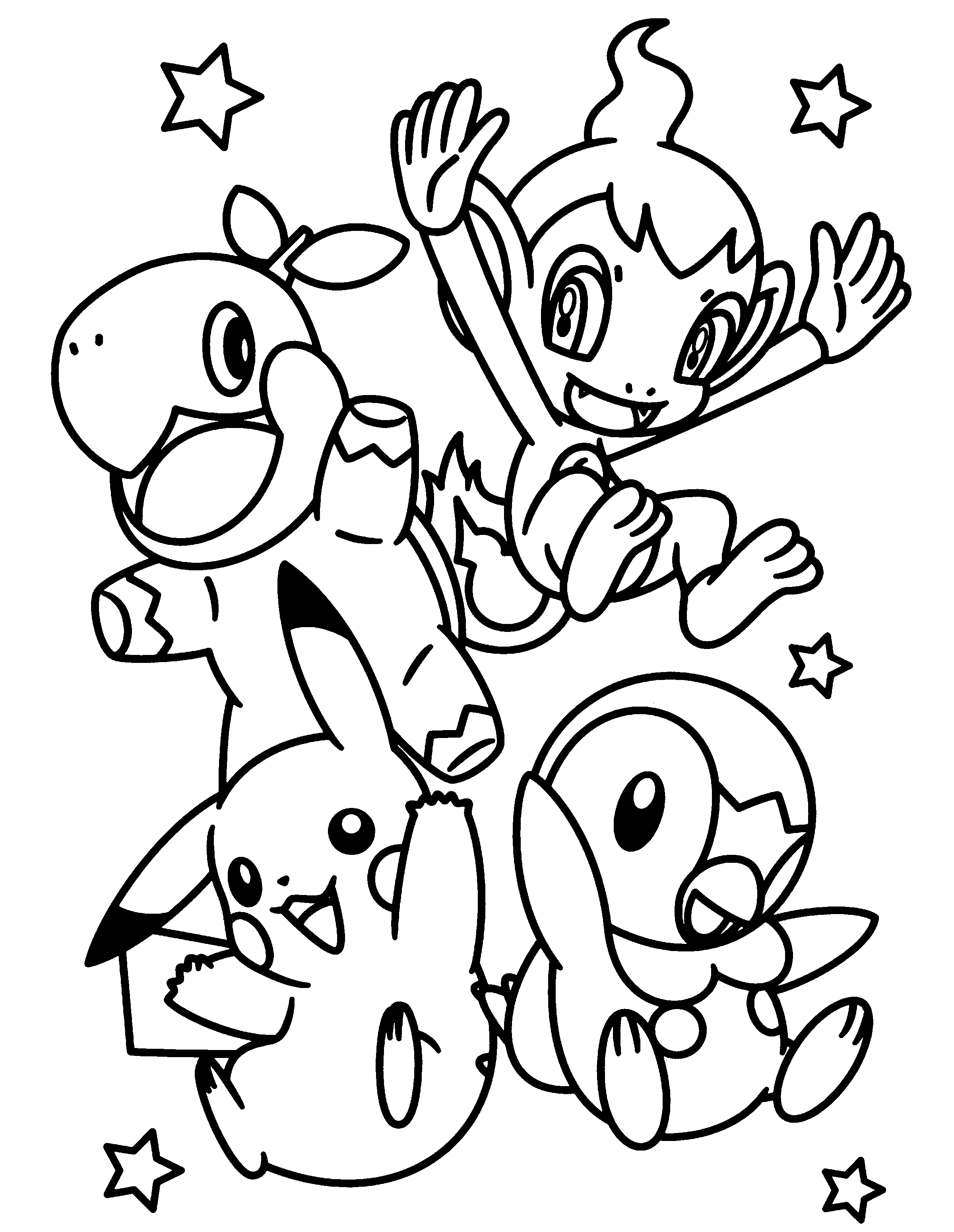 Coloriage Pokemon Chimchar est très mignon