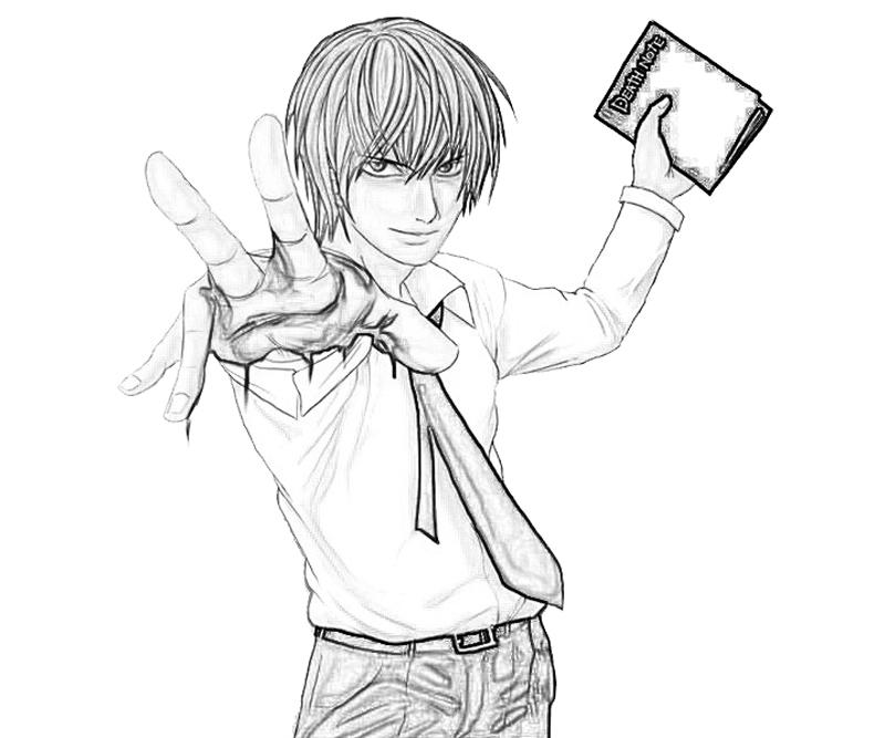 Coloriage Dessin Yagami Raito imprimable gratuitement