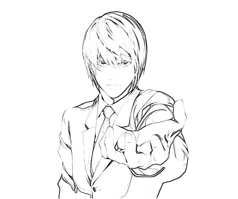 Coloriage Dessine Yagami Raito très cool