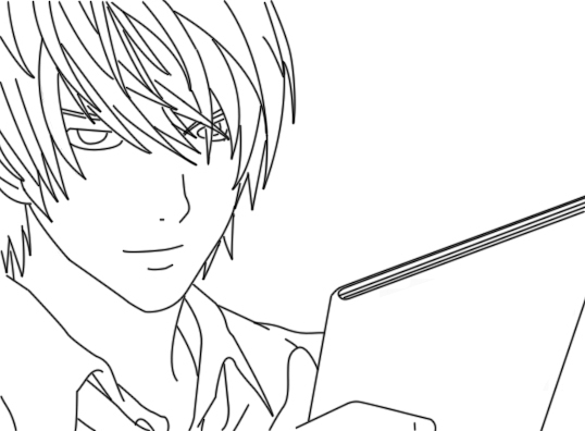 Coloriage Dessiner le visage de Yagami Raito