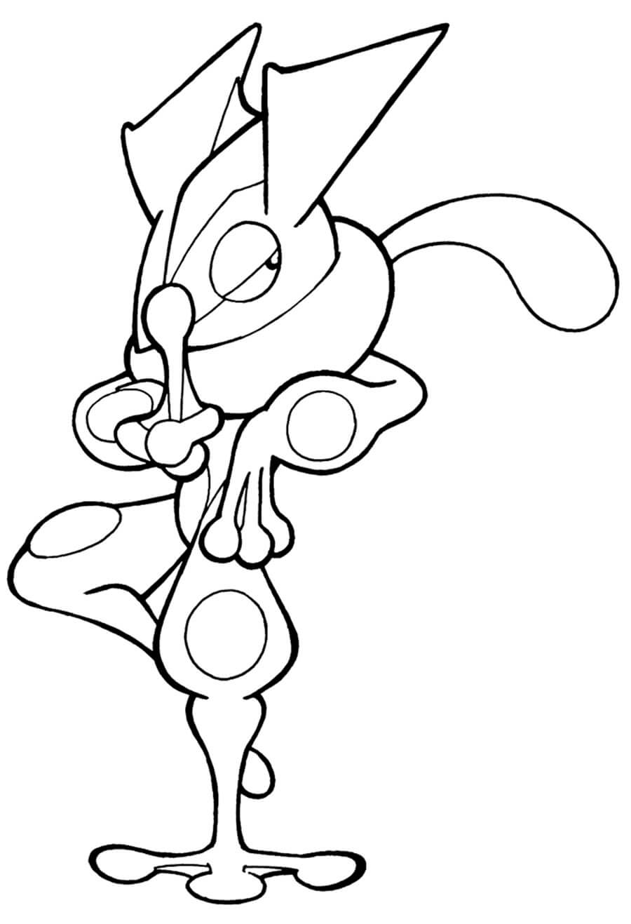 Coloriage Dessine un Pokémon Amphinobi mignon