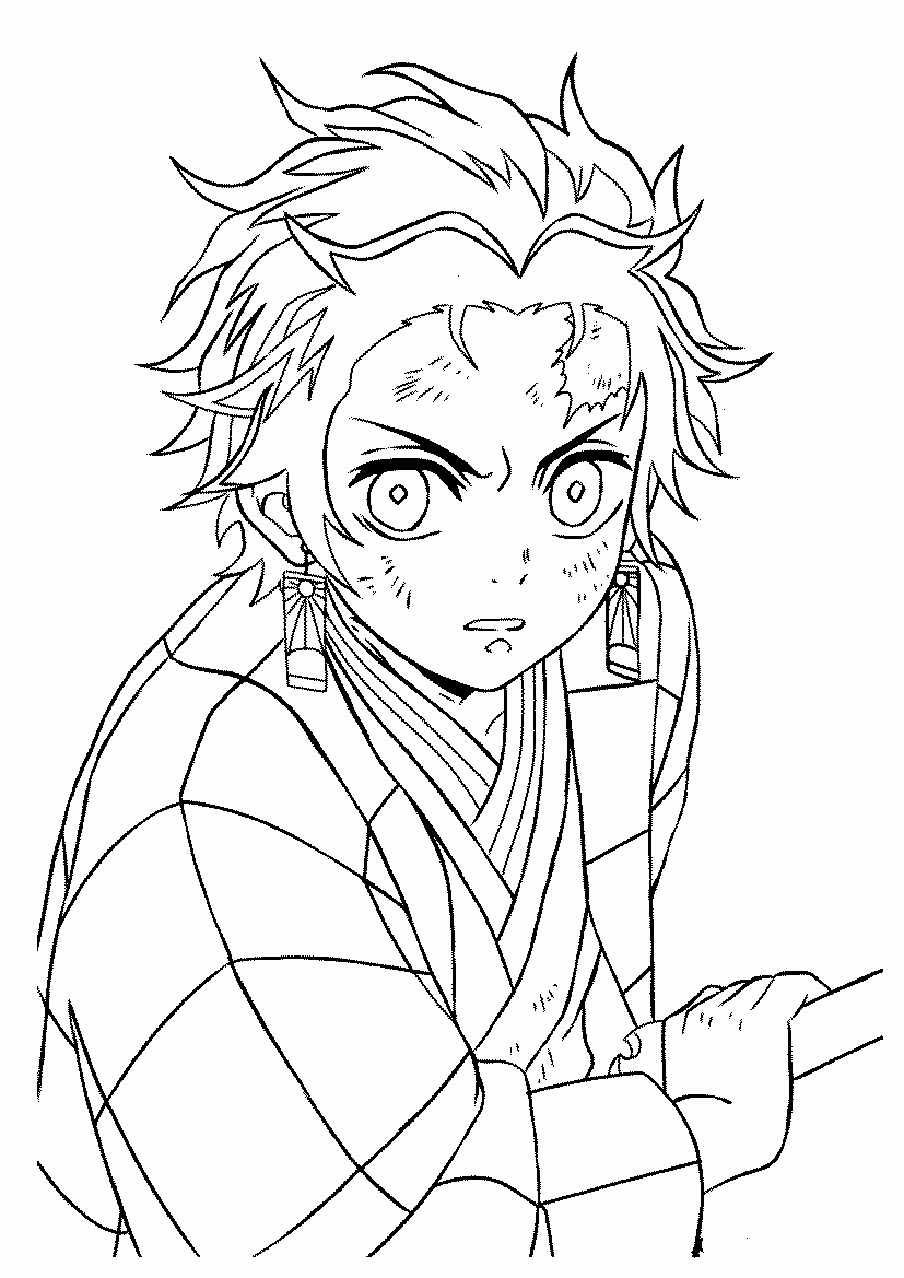 Coloriage Beau Tanjiro Kamado