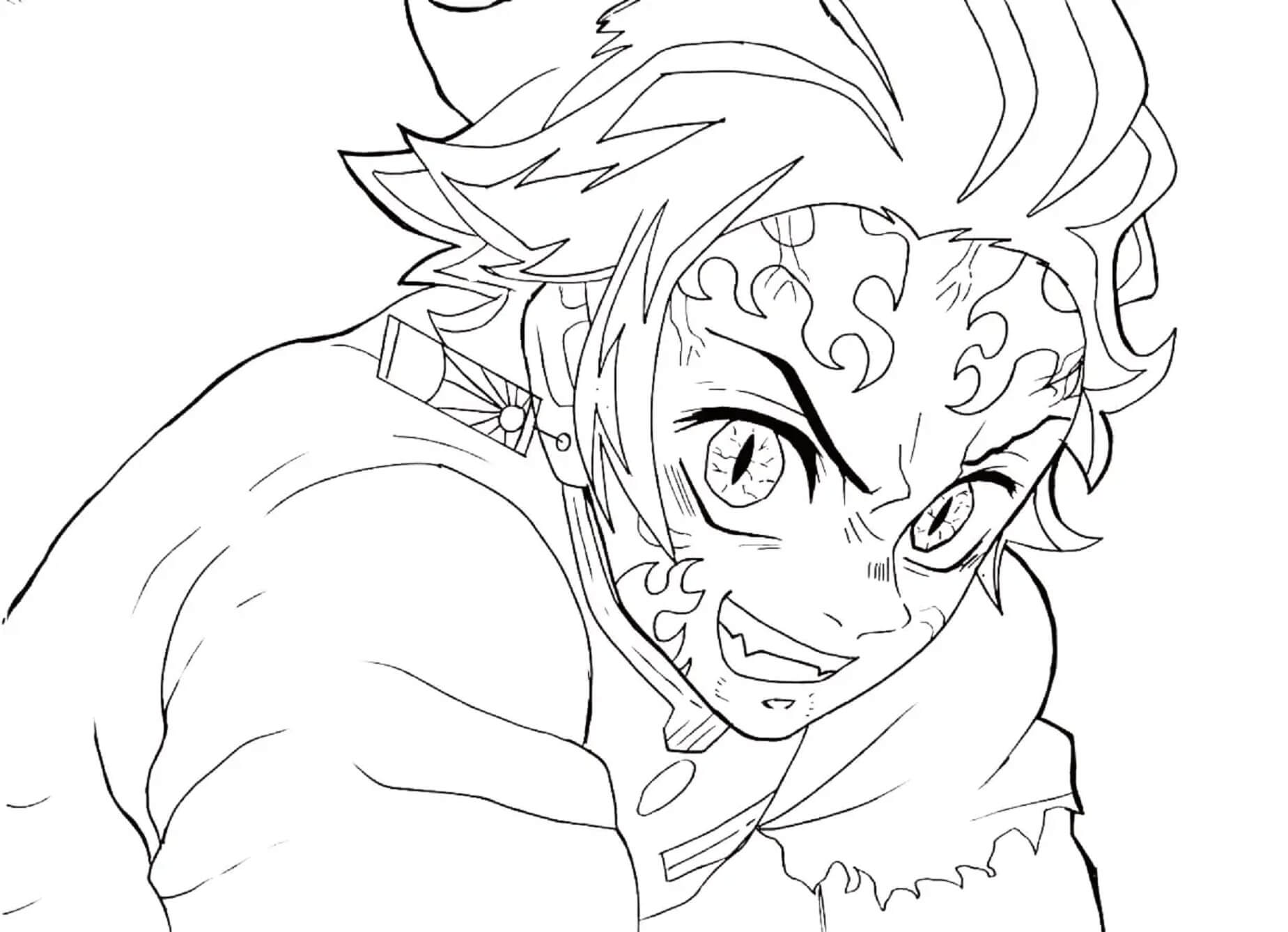 Coloriage Demon Tanjiro