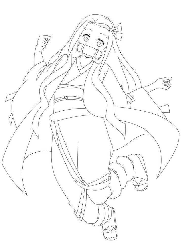 Coloriage Nezuko Kamado