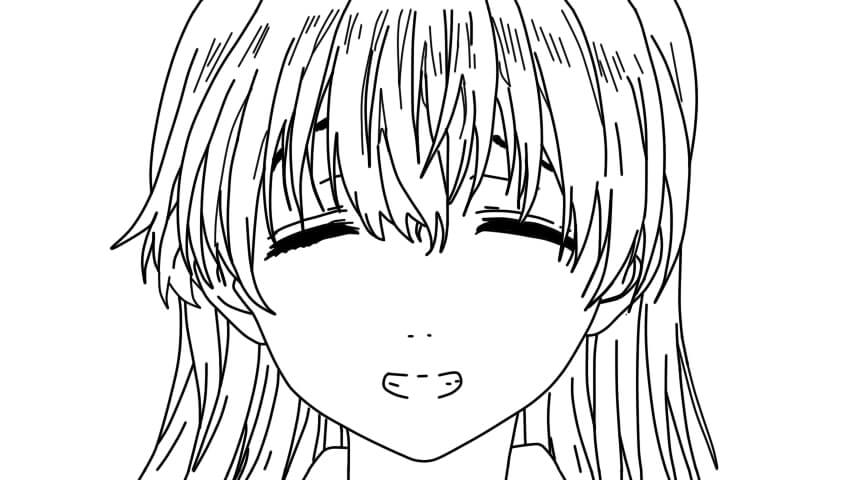 Coloriage Dessiner le visage de Shouko Nishimiya