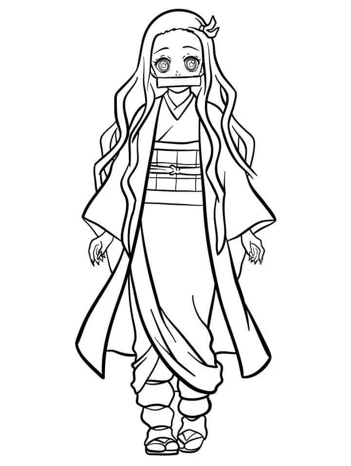 Coloriage Nezuko Kamado imprimable gratuitement