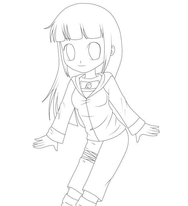 Coloriage Adorable Hinata Hyûga