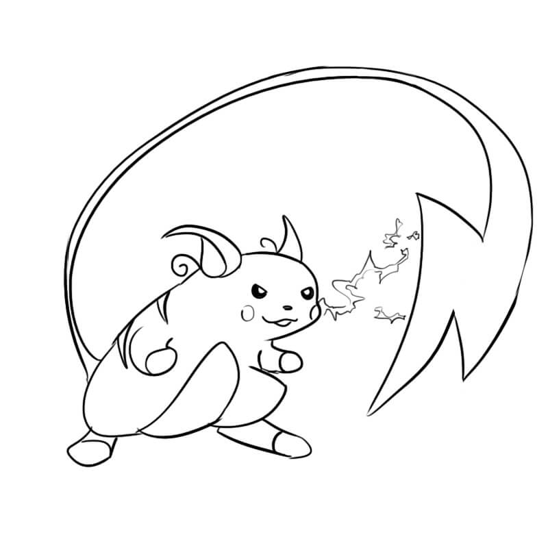 Coloriage Attaque de Raichu