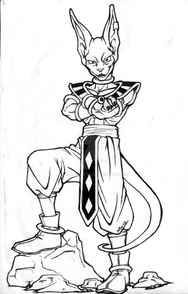 Coloriage Beerus Dieu De La Destruction