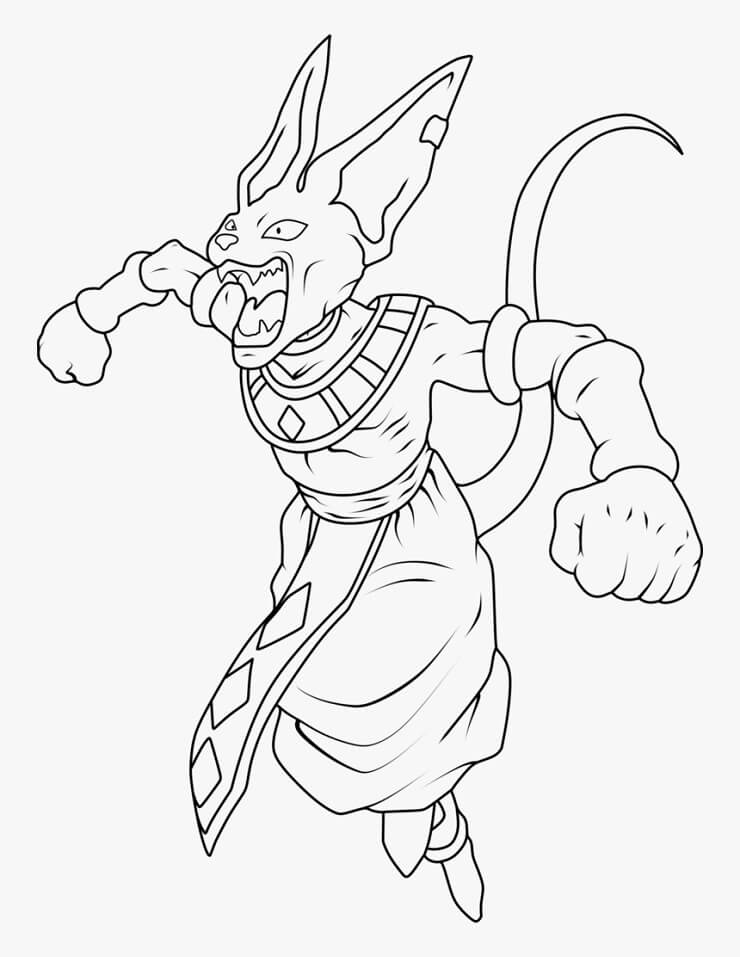 Coloriage Beerus en Colère