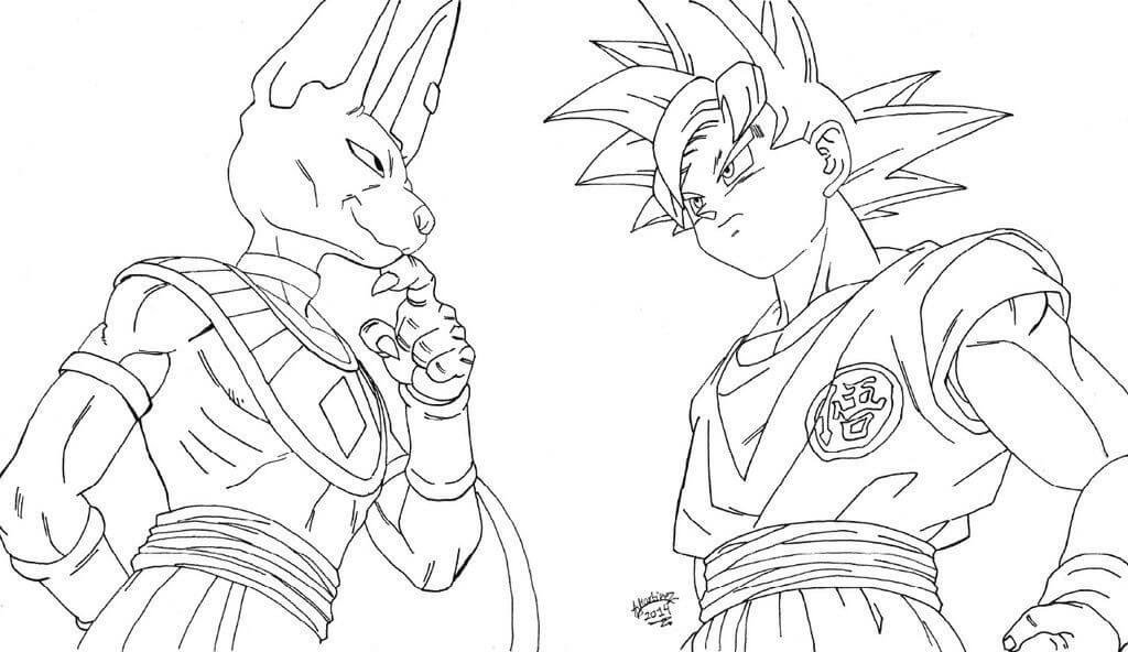 Coloriage Beerus Et Goku