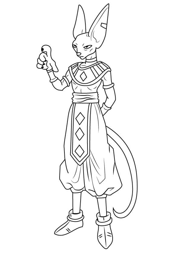 Coloriage Beerus Pointait Du Doigt