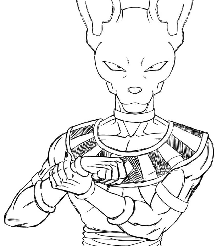 Coloriage Beerus Se Prépare À Se Battre