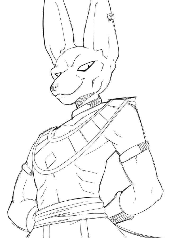 Coloriage Beerus Sinistre