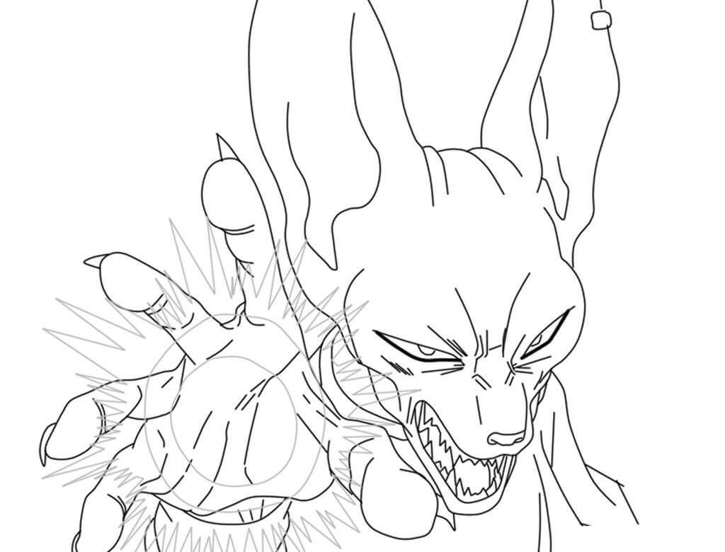 Coloriage Beerus Utilisant Ses Compétences