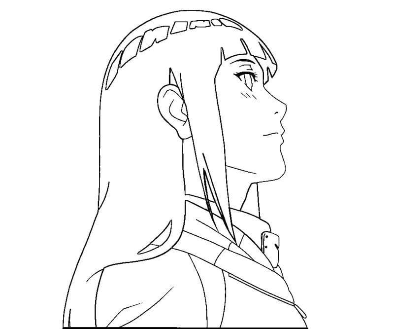 Coloriage Belle Hinata Hyûga