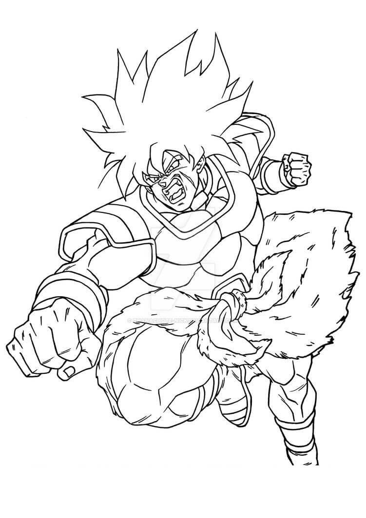 Coloriage Action Broly