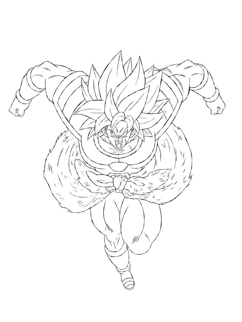 Coloriage Broly Attaquant