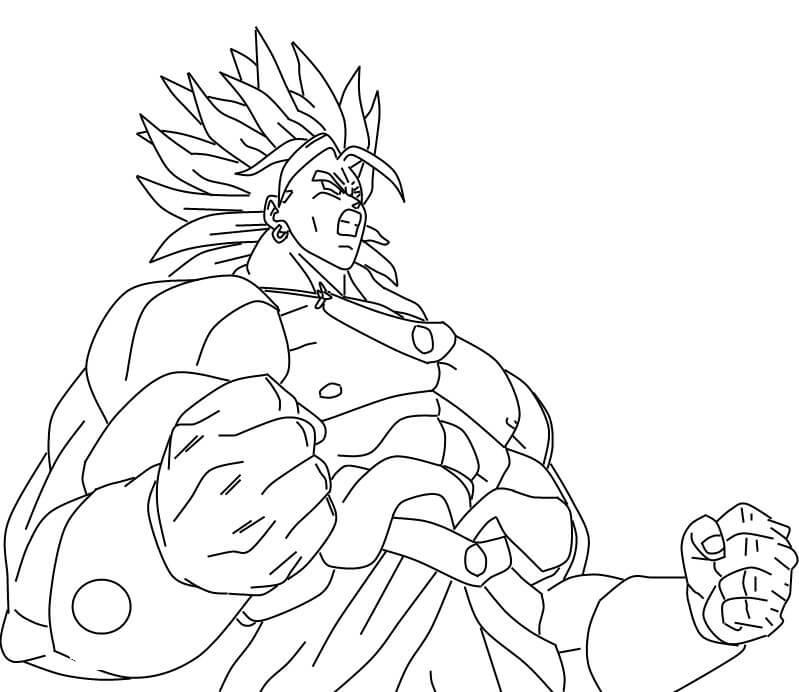 Coloriage Broly Puissant