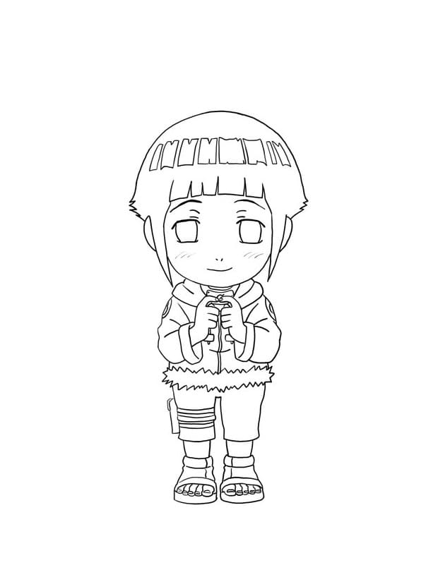 Coloriage Chibi jeune Hinata