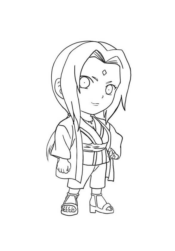 Coloriage Chibi tsunade