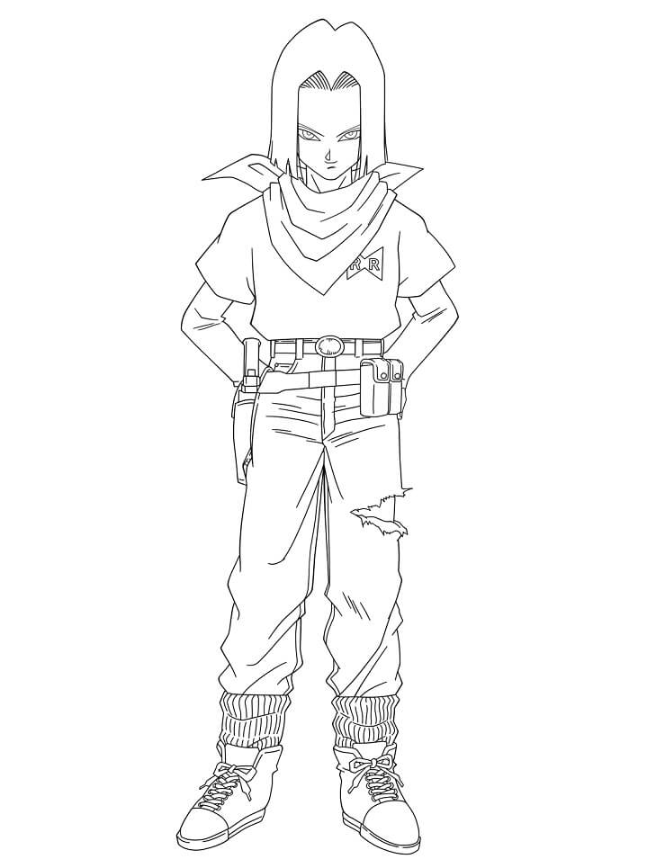 Coloriage Dessine Android 17 génial