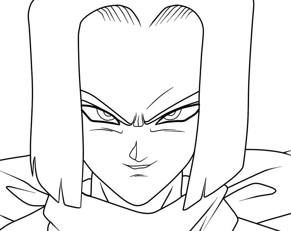 Coloriage Dessine le visage en colère Android 17