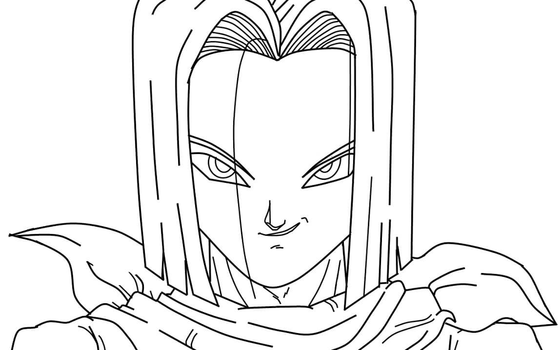 Coloriage Dessiner android 17 de Dragon Ball