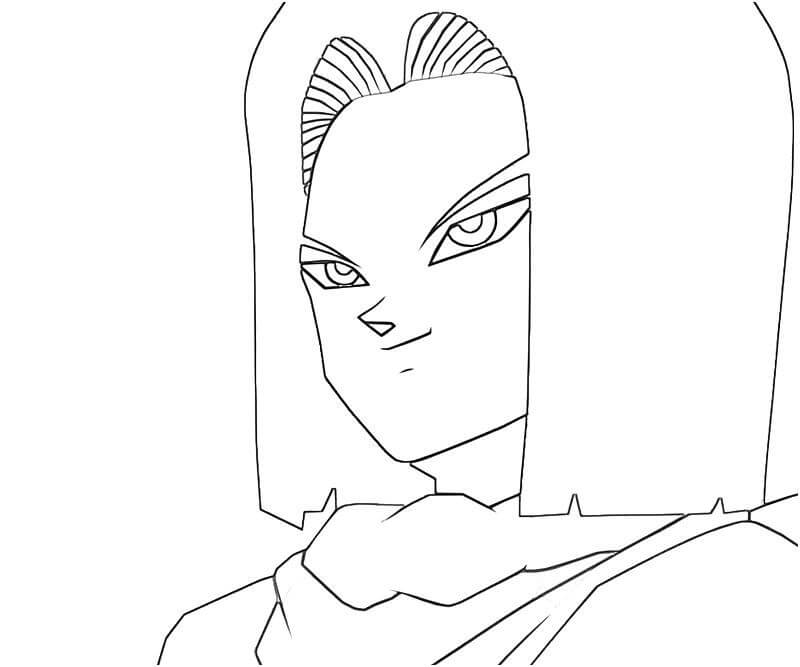 Coloriage Dessiner Android 17 sourit